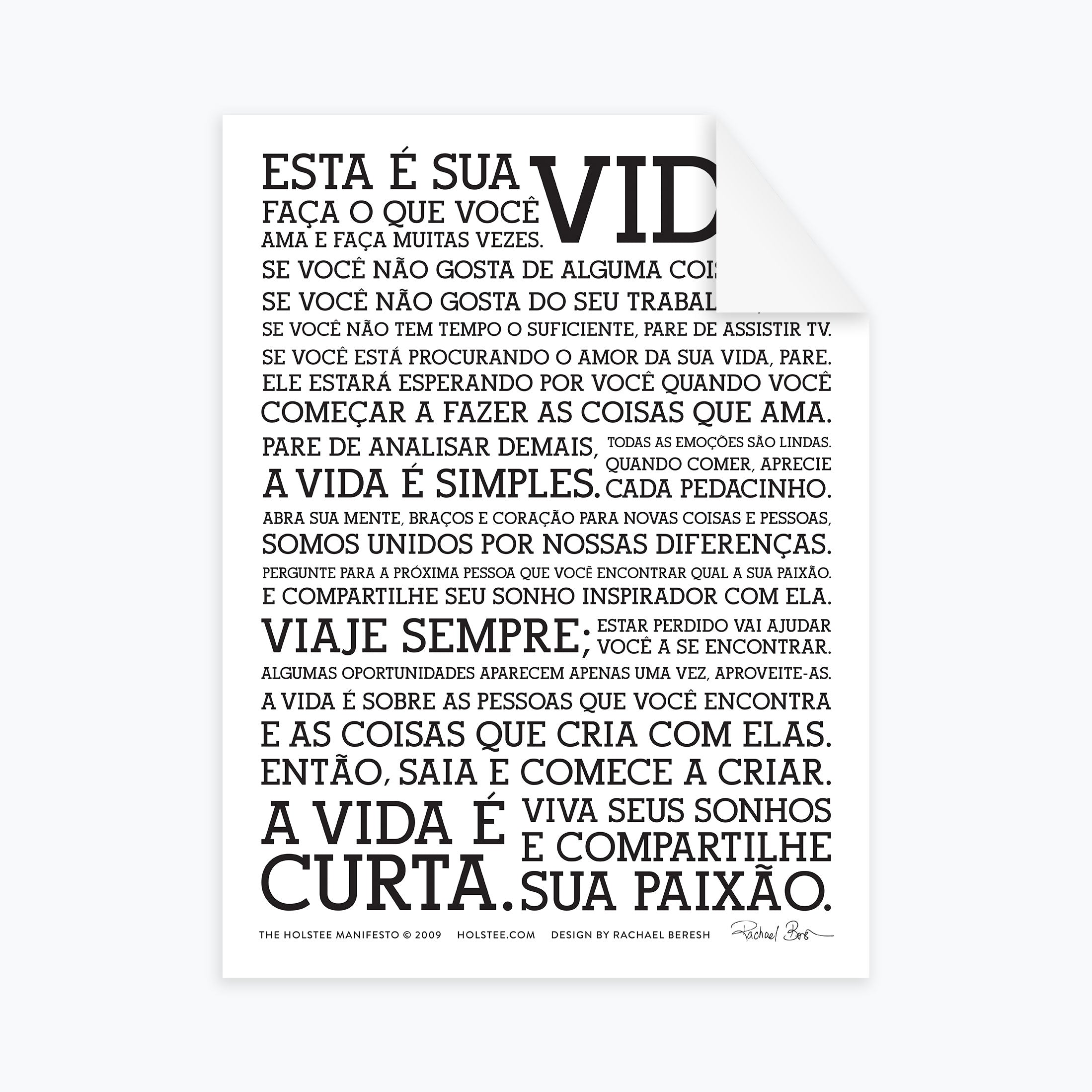 Holstee Manifesto Portuguese - Printable (18x24)