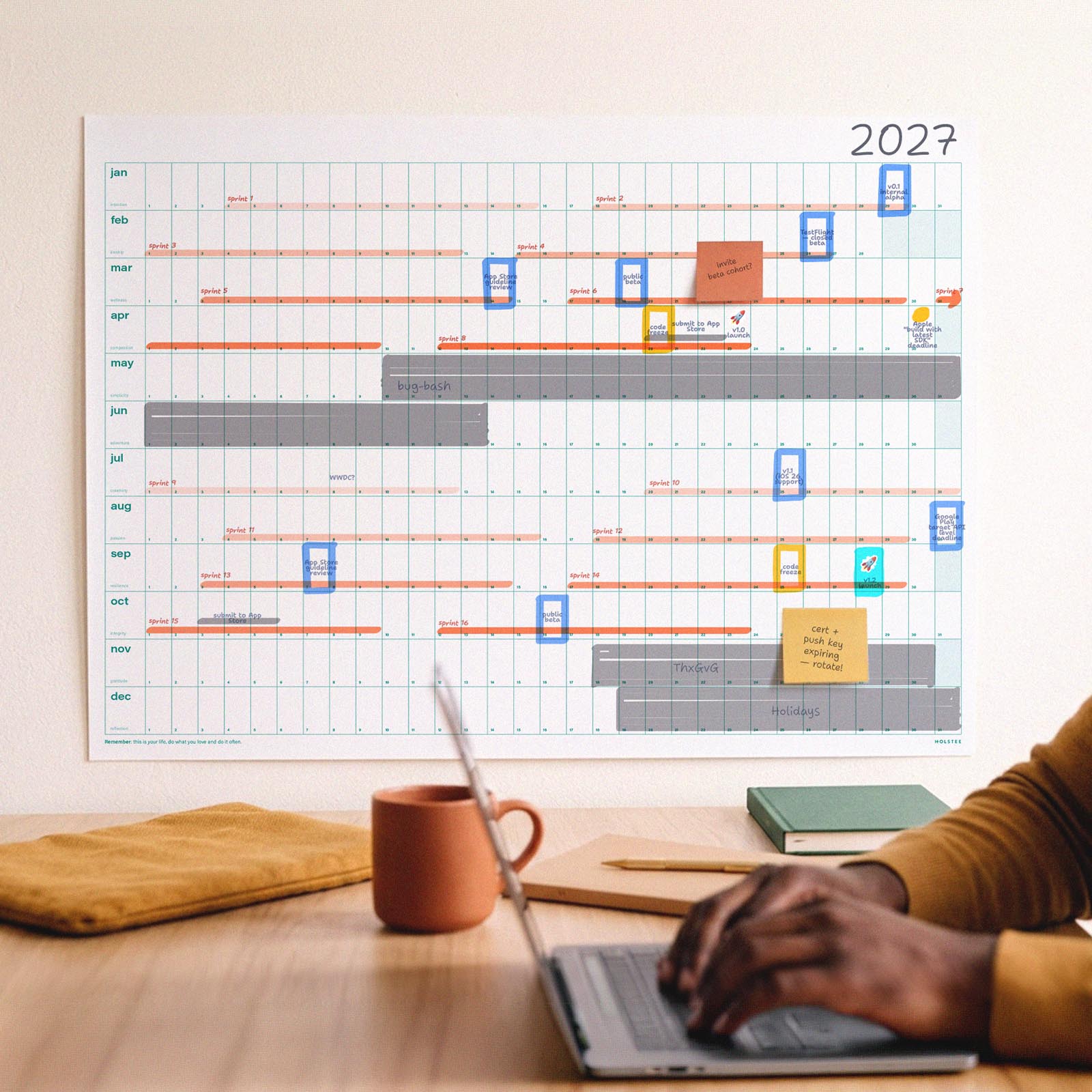 Undated Wall Calendar