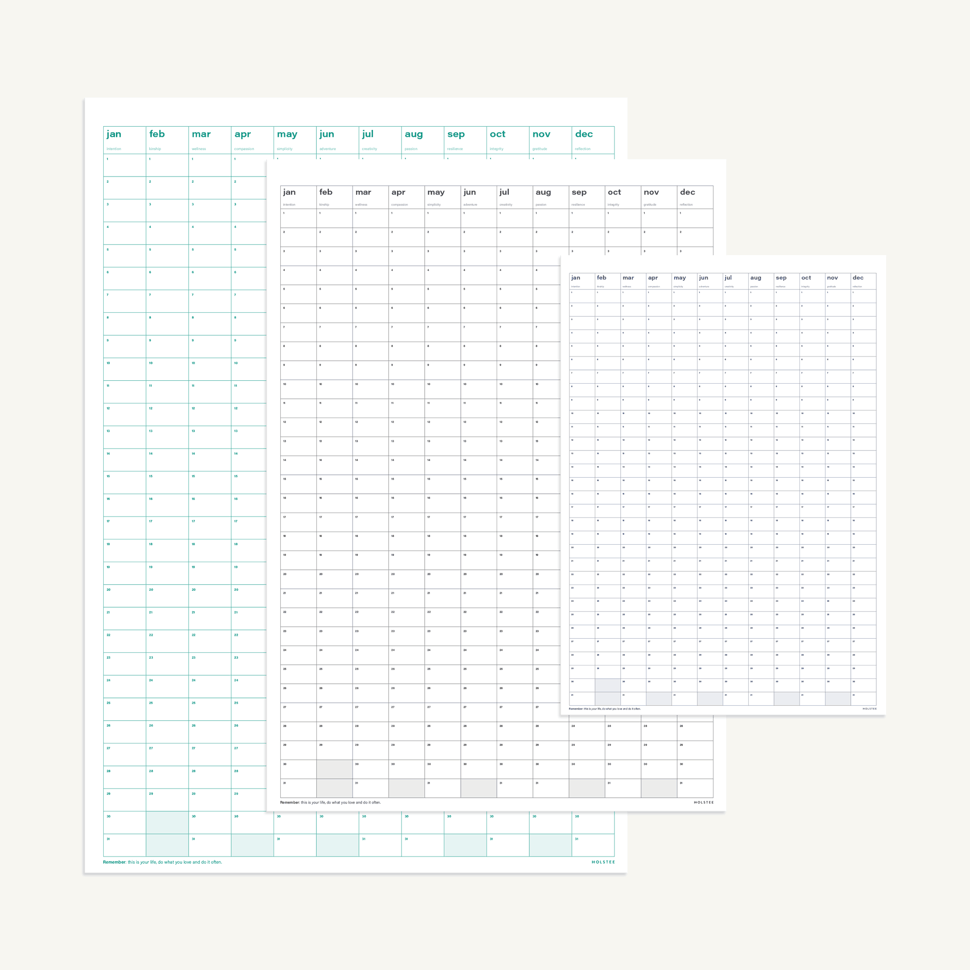 Undated Wall Calendar