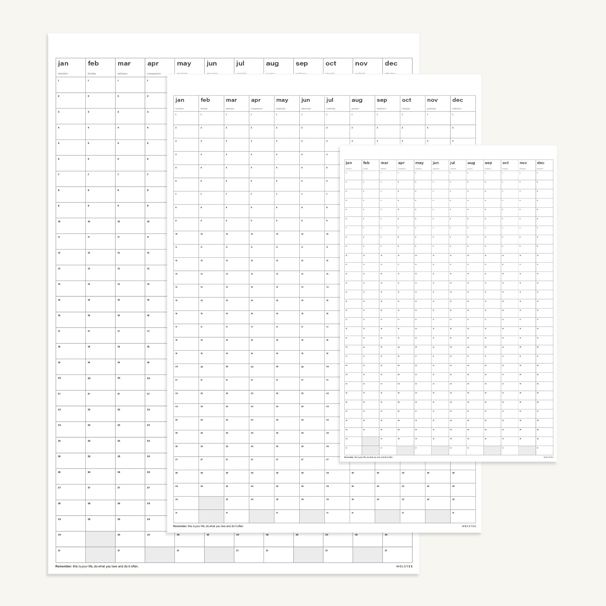 Undated Wall Calendar