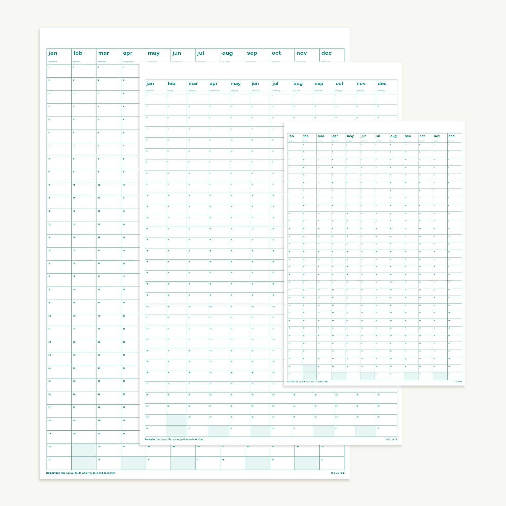 Undated Wall Calendar