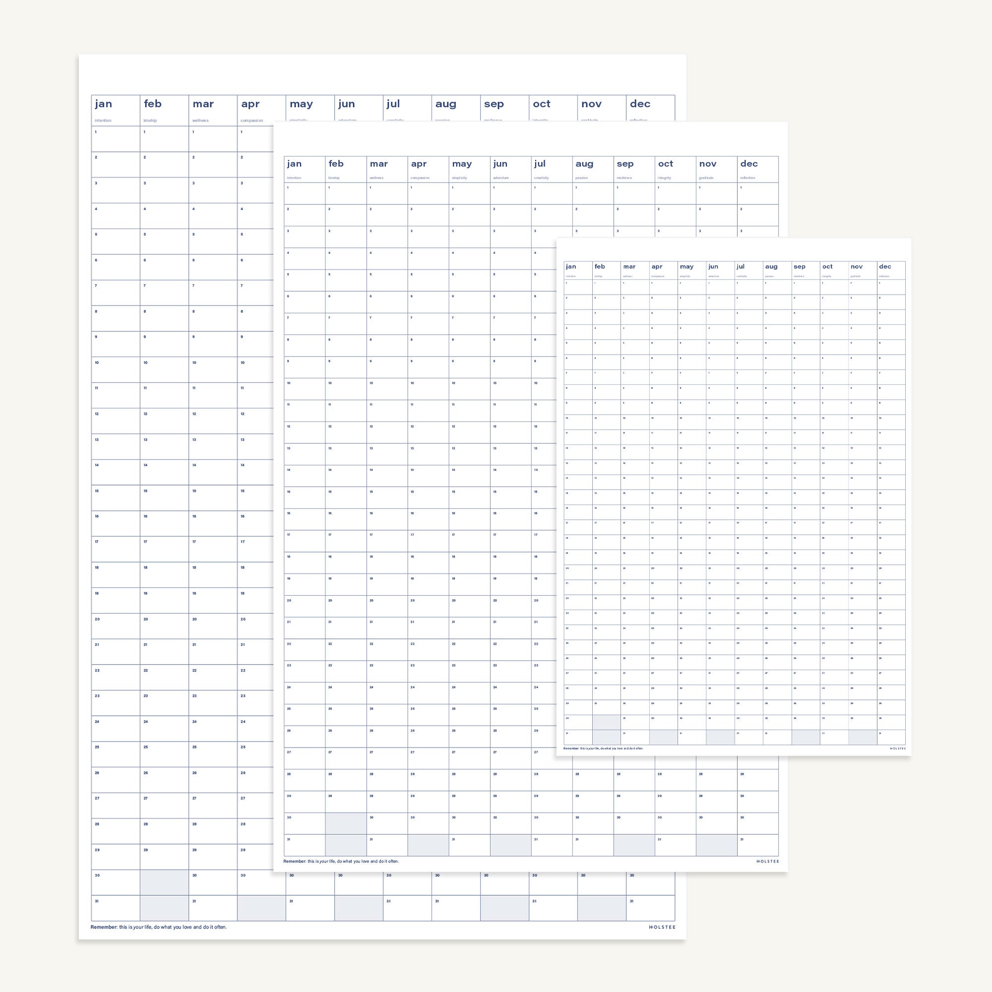 Undated Wall Calendar