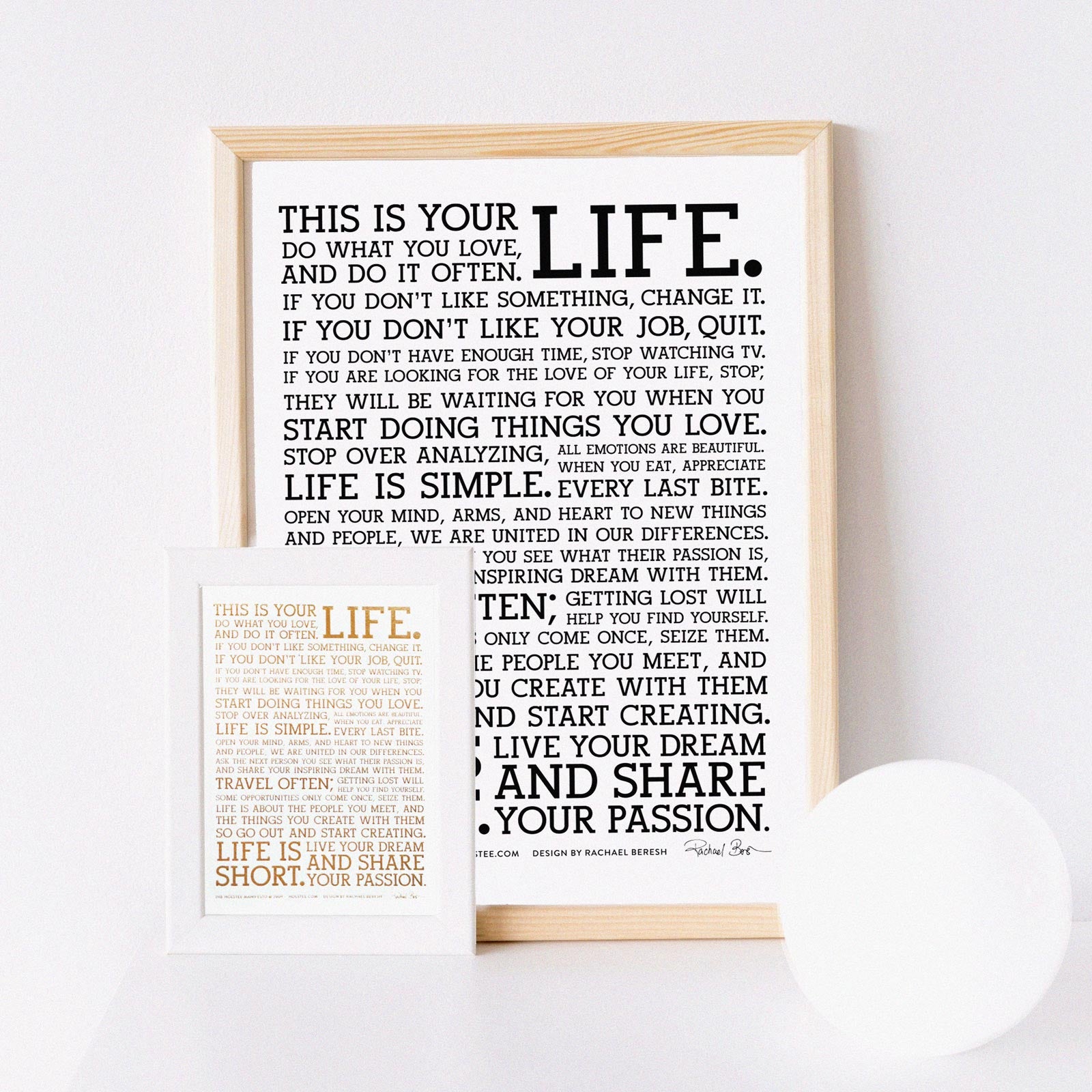 Holstee Manifesto Gold Metallic Print (5x7)