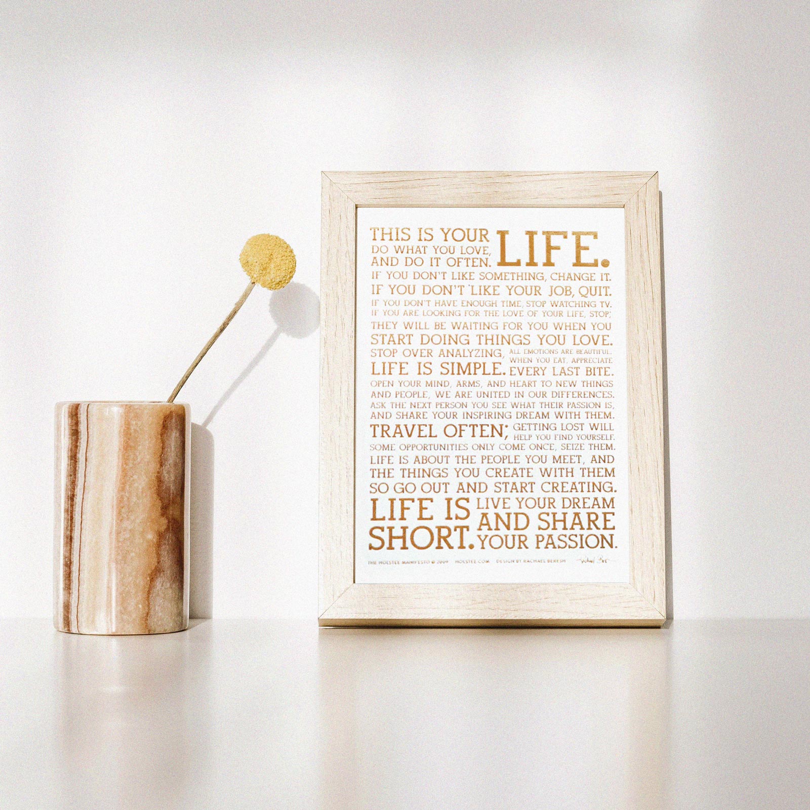 Holstee Manifesto Gold Metallic Print (5x7)