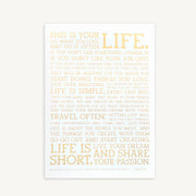 Holstee Manifesto Gold Metallic Print (5x7)
