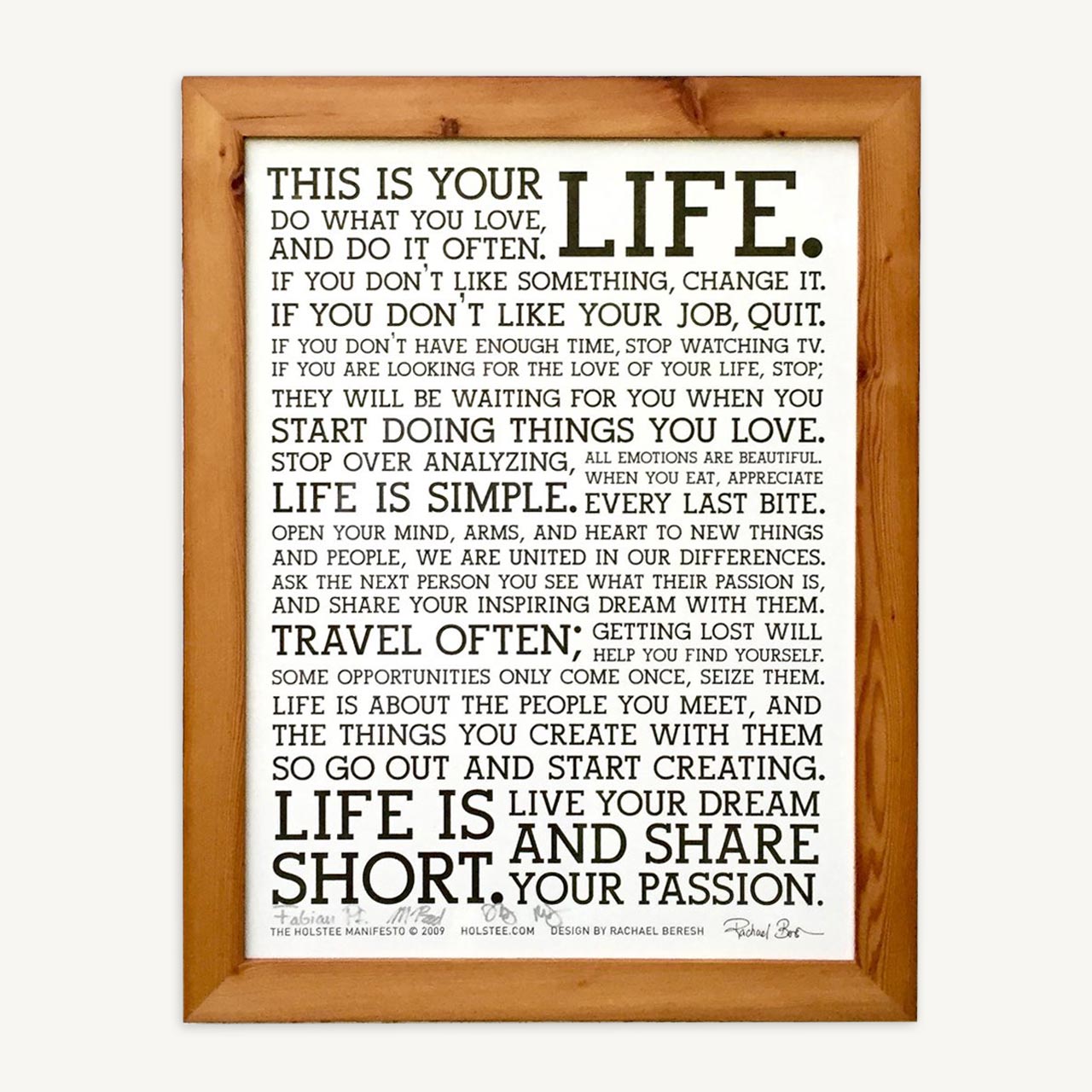 Signed Holstee Manifesto Poster