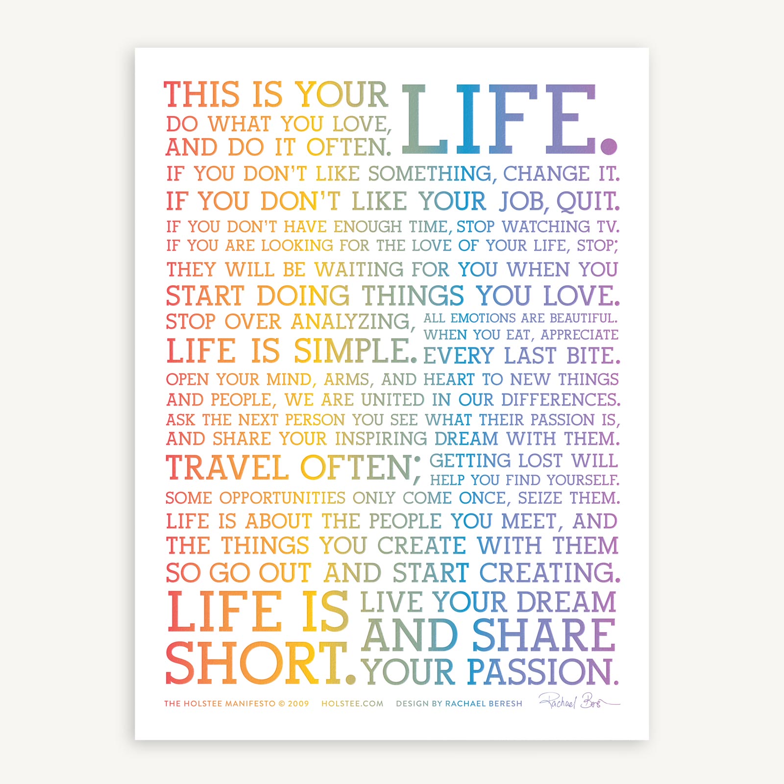 Rainbow Manifesto Poster - Limited Edition (12x16)