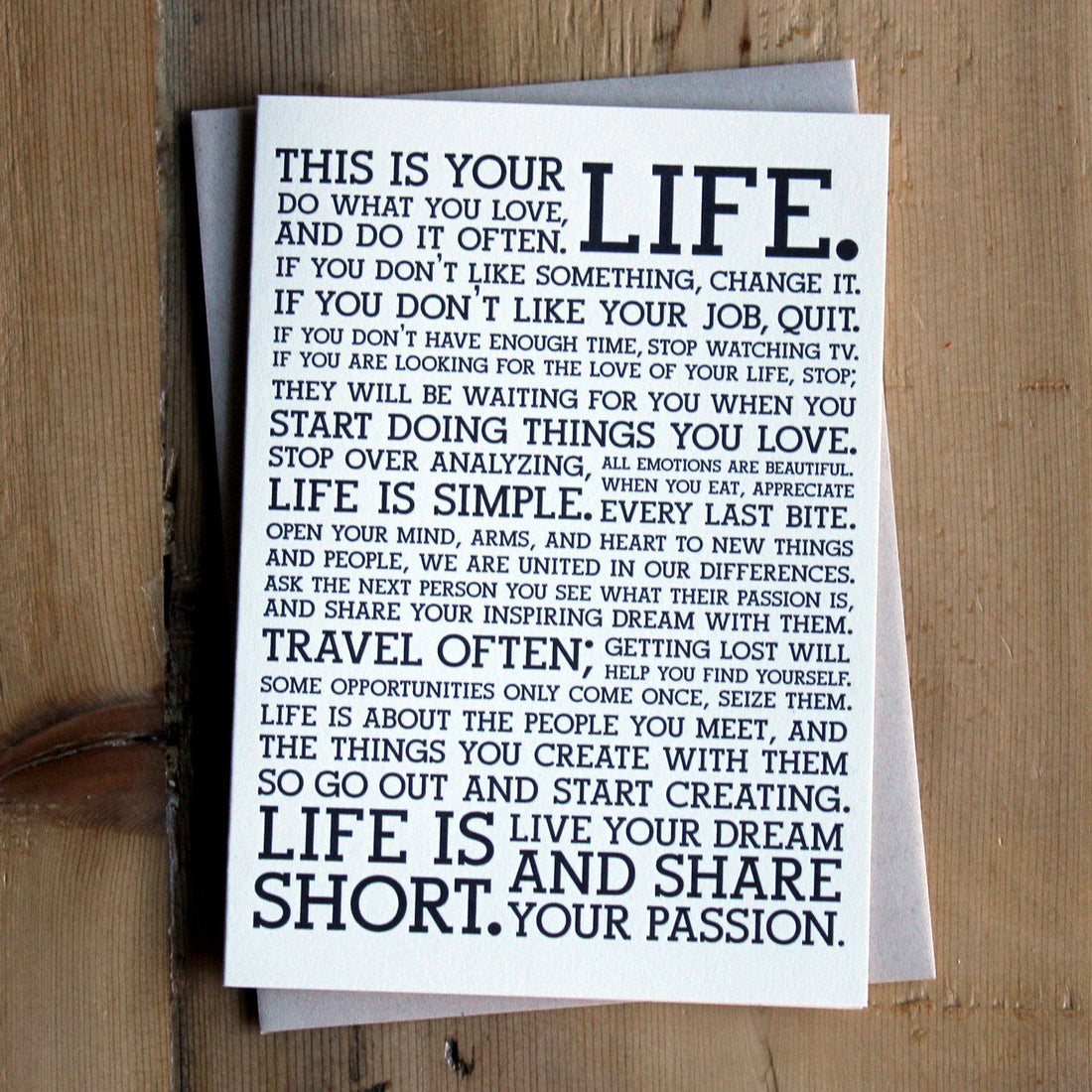 Holstee Manifesto Greeting Cards (6-Pack) - Letterpress Cards- Holstee