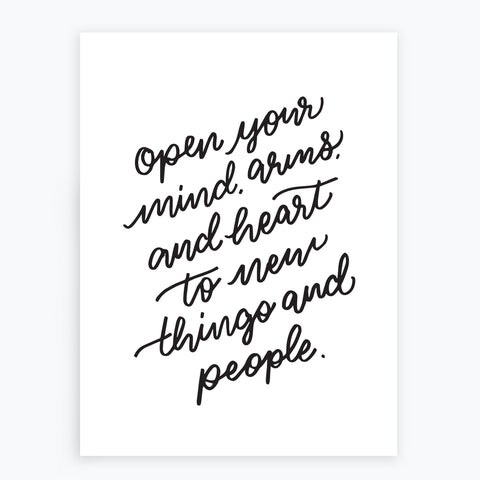 Open Mind Arms Heart Poster (12x16)